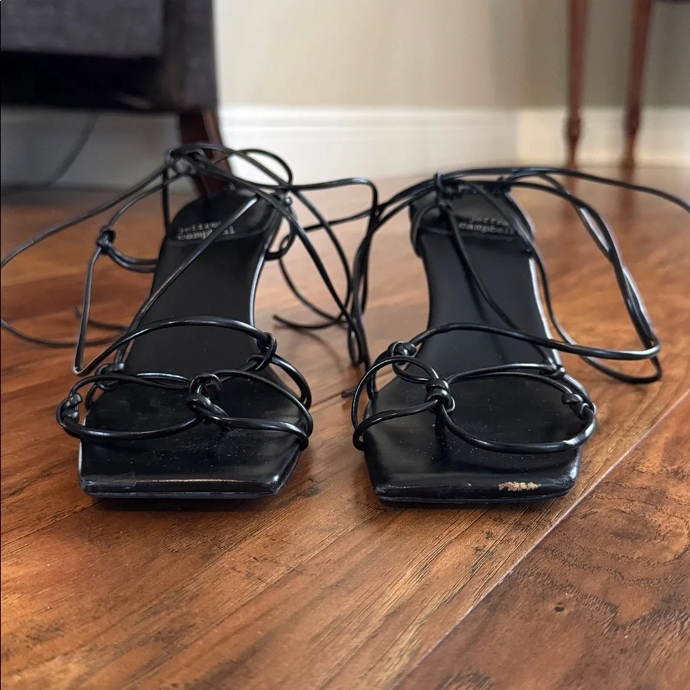 Jeffrey Campbell Vipera Leather Lace Up Sandal Black Size 8